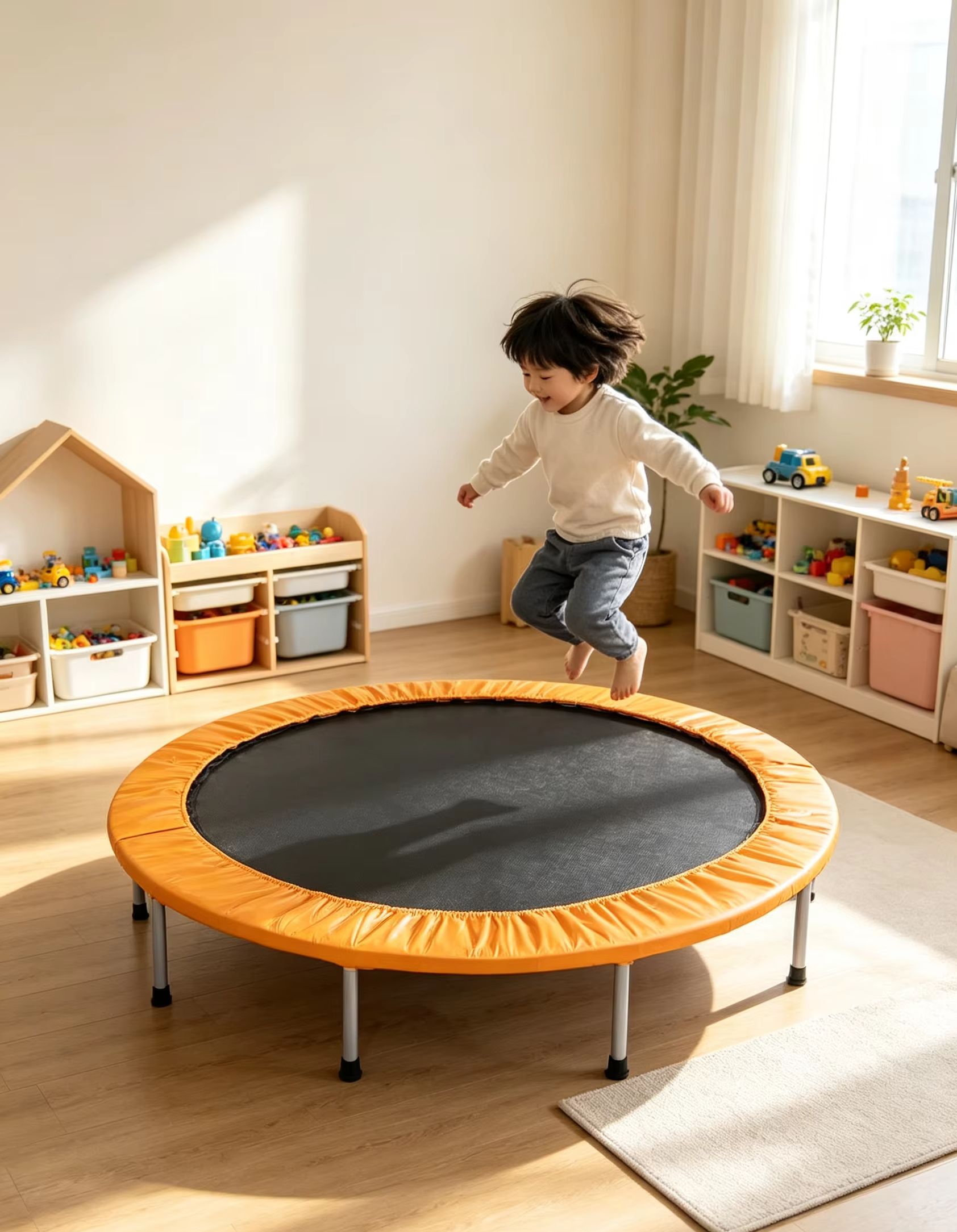 Trampoline Mini Indoor - Mini Trampolim Redondo com Almofada de
