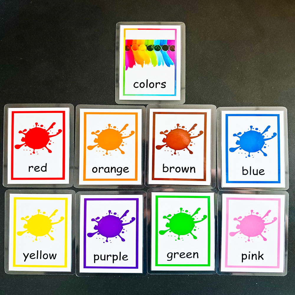 Educational Flash Card - Montessori bebê aprendizagem cartão cor cognição