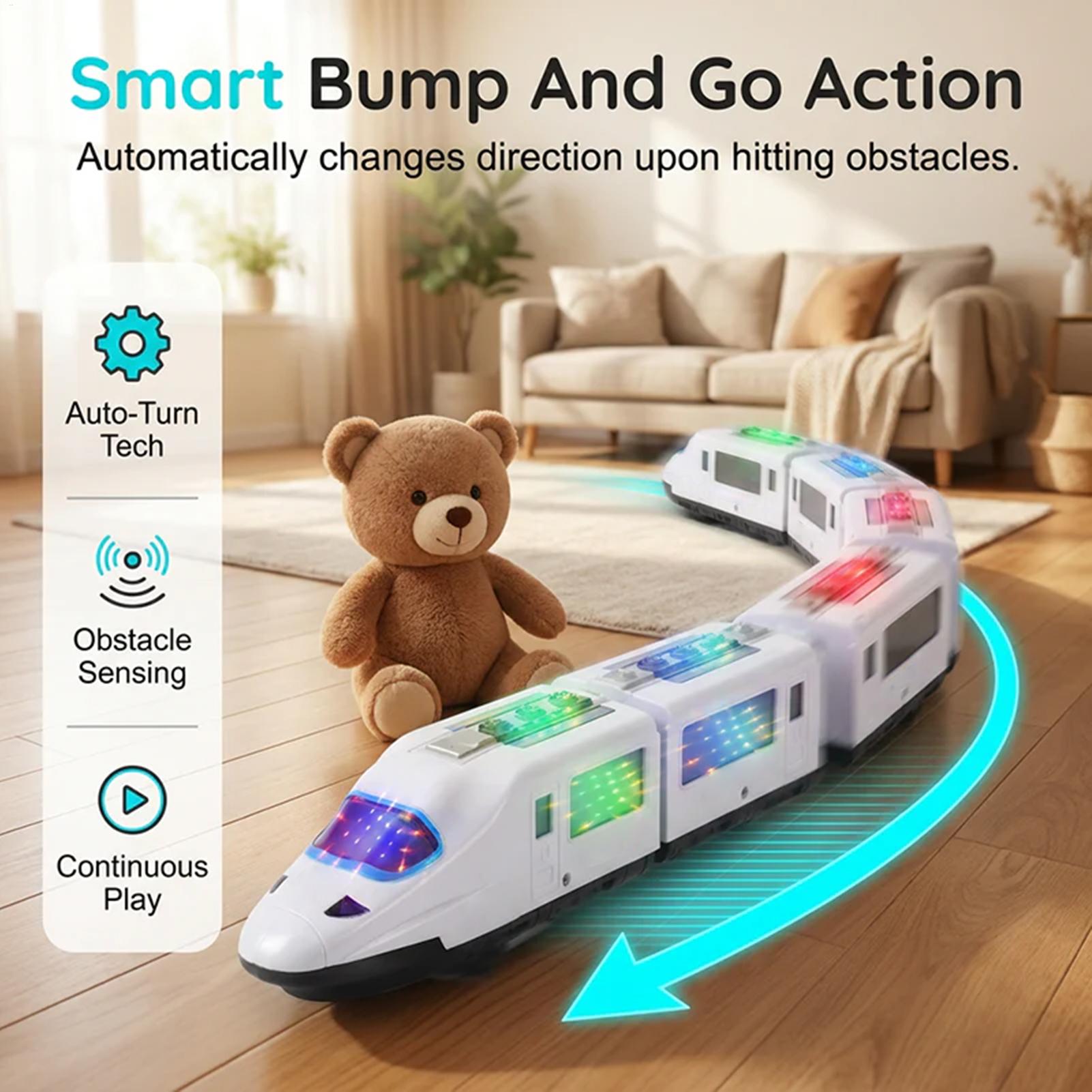 Kids Toys Home - Trem de Brinquedo Interativo Retrô para