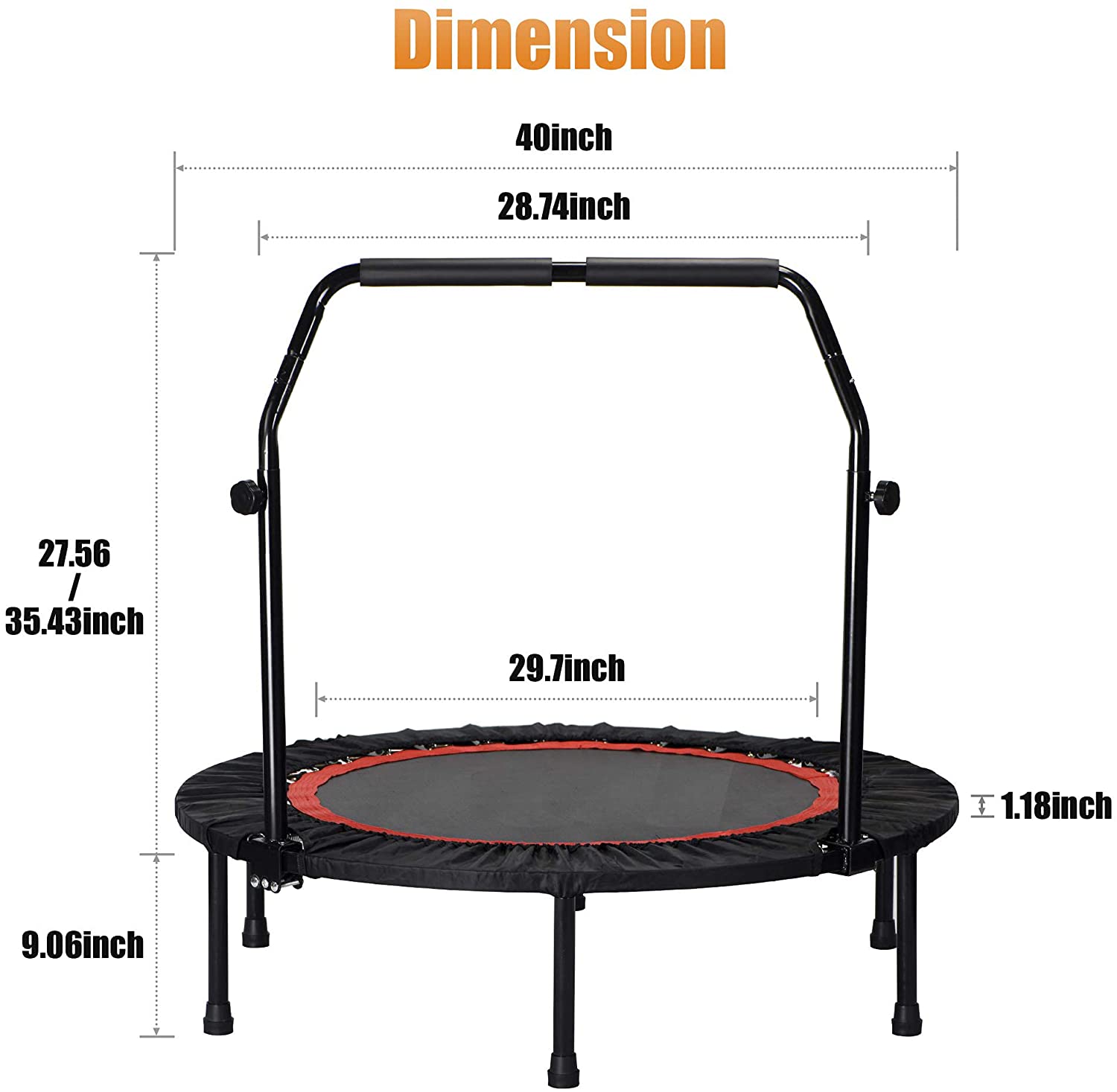 Mini Trampolim Dobrável de 40  - Trampoline Mini Indoor avaliação e preço