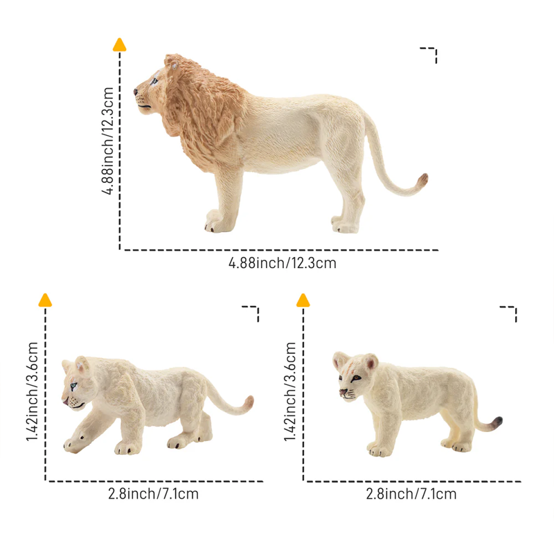 6 pçs simulação leão branco fa - Kids Toys Latest avaliação e preço